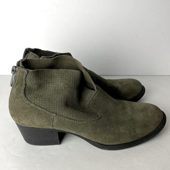 Jessica Simpson Dacia Green Suede Ankle Boots 7 - Picture 3 of 7
